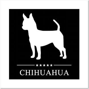 Chihuahua Dog White Silhouette Posters and Art